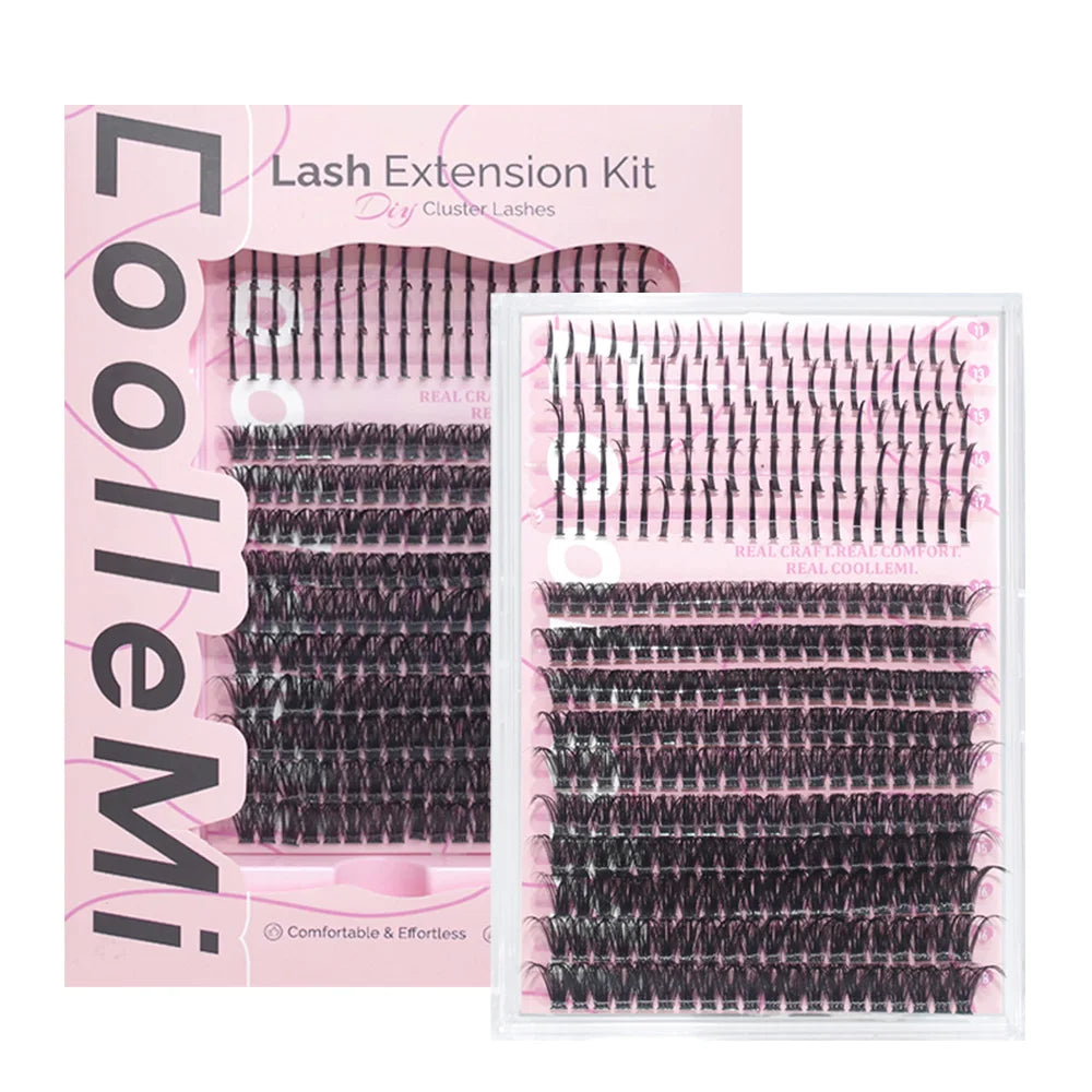 280PCS DIY Cluster Lashes Kit Ignite 80D | D Curl Fluffy Wispy Manga Lashes | Heat Bonded Fox Eye Individual Extensions with Bond and Seal | Long-Lasting Waterproof Home Makeup mbzr