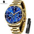 SAPPHERO Men’s Quartz Watch Luxury Chronograph Sport Wristwatch Stainless Steel Waterproof 50M Date Luminous Business Watch mbzr