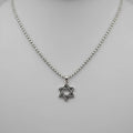Solid Silver Star Necklace Men Fine Jewelry Birthday Gift