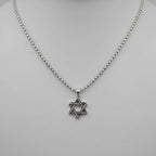 Solid Silver Star Necklace Men Fine Jewelry Birthday Gift