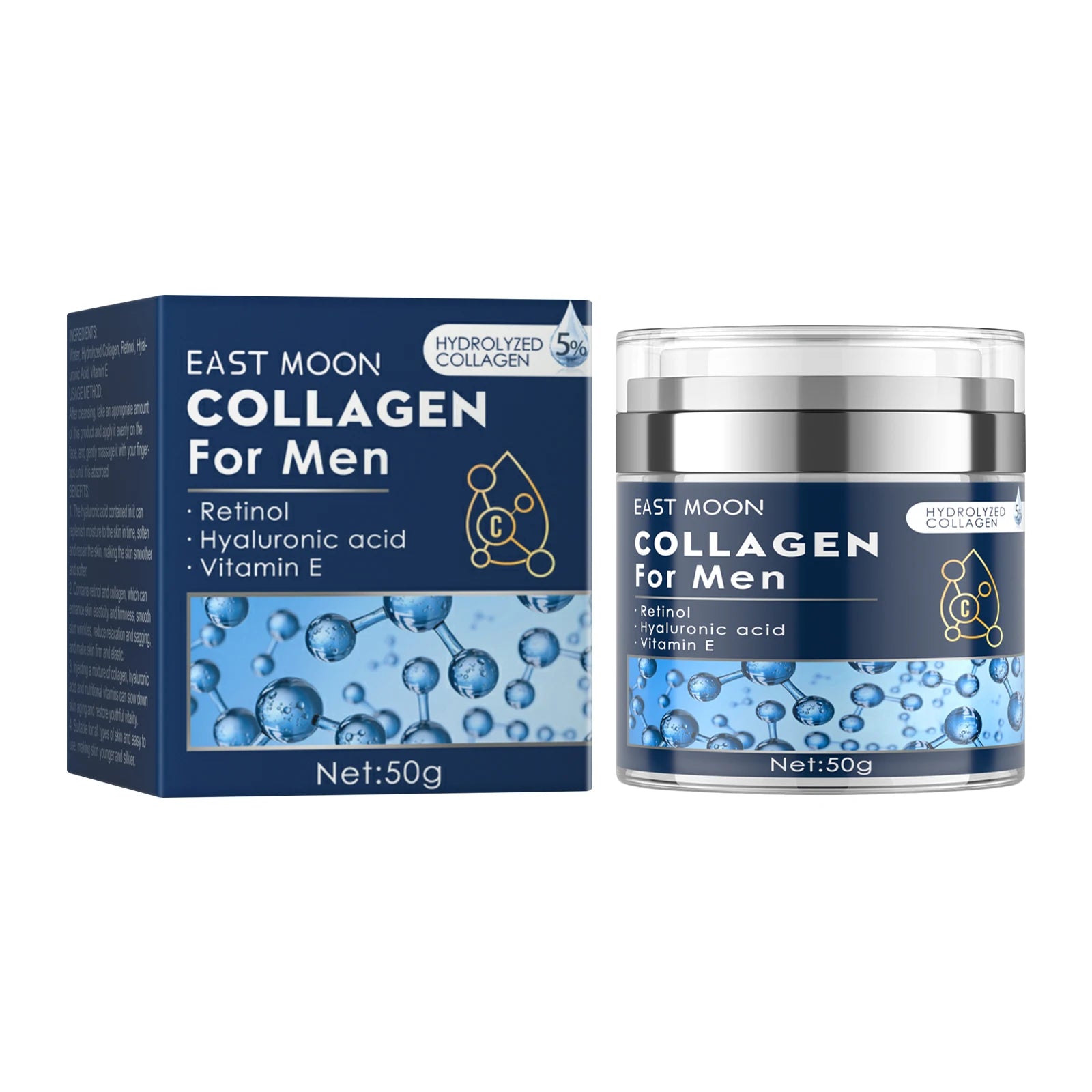 East Moon Men's Facial Fade Acne Marks Cleanses Closure Blackheads Gentle Hydrating Moisturize Anti-Wrinkle Collagen Cream mbzr