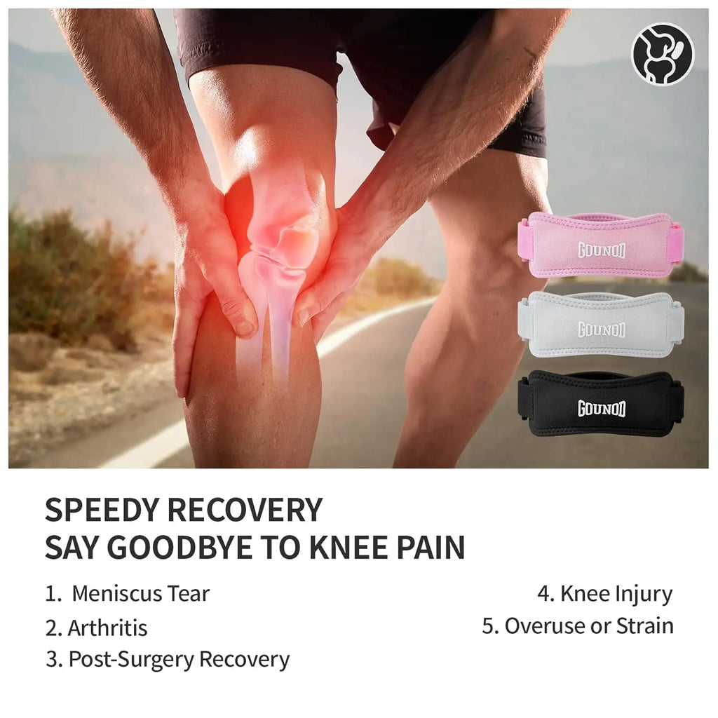 2PC/1Pair GOUNOD Patella Knee Straps Adjustable Knee Straps Running Sports for Pain Relief mbzr