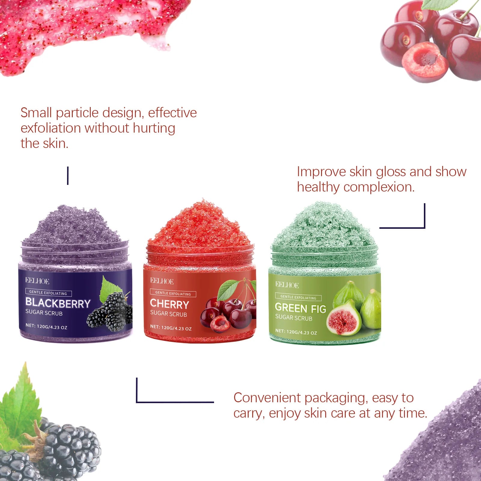 Eelhoe 120g Sugar Body Exfoliating Scrub Cleaning Skin Oil Control Remove Dead Skin Repair Rough Nourishing Smooth Skin Scrub mbzr