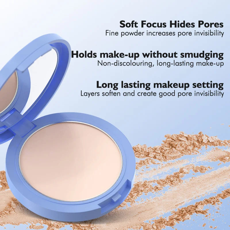 Matte Long-Lasting Oil-Control Pressed Powder With Sponge Applicator Long-lasting Waterproof Texture Smooth Sace Face Powder mbzr
