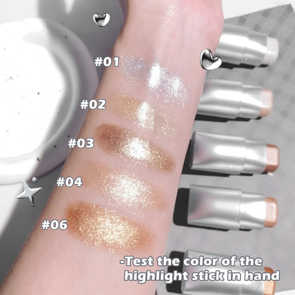 Clear Highlighter Stick Makeup Glitter Highlighter Contour Shimmer Bronzer Shading Natural Stereoscopic Face Body Llluminator mbzr