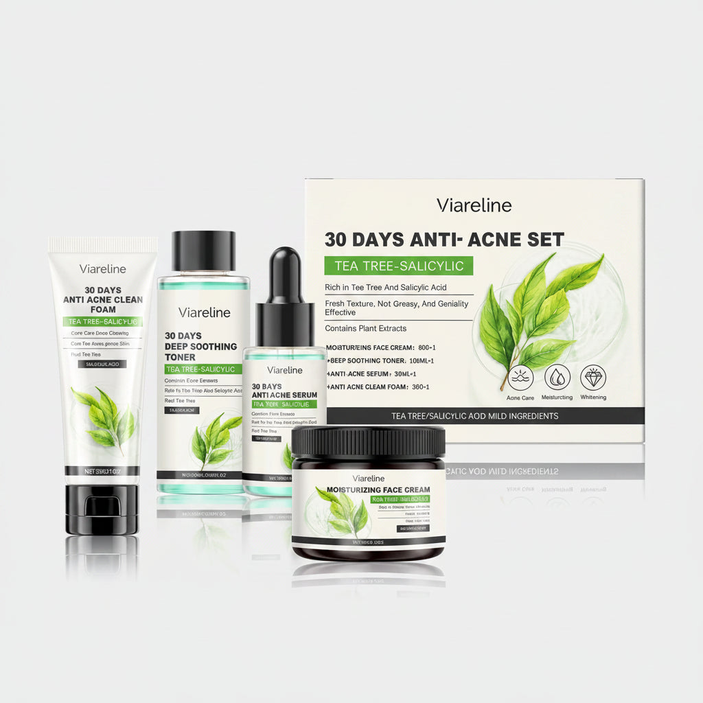 Viareline Salicylic Acid Skin Care Set Daily Moisturizing Enhance Smoothness Gentle Acne Treatment Non-greasy Skin Care Set mbzr