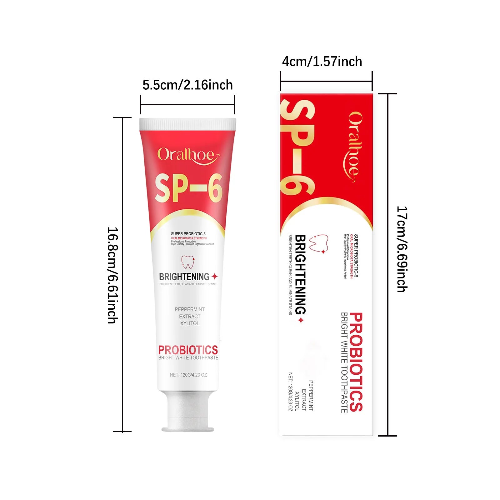 Oralhoe 120g Probiotic Toothpaste Sp-6 Whitening Tooth Powder Remove Plaque Stains Oral Hygiene Refreshing Breath Toothpaste mbzr