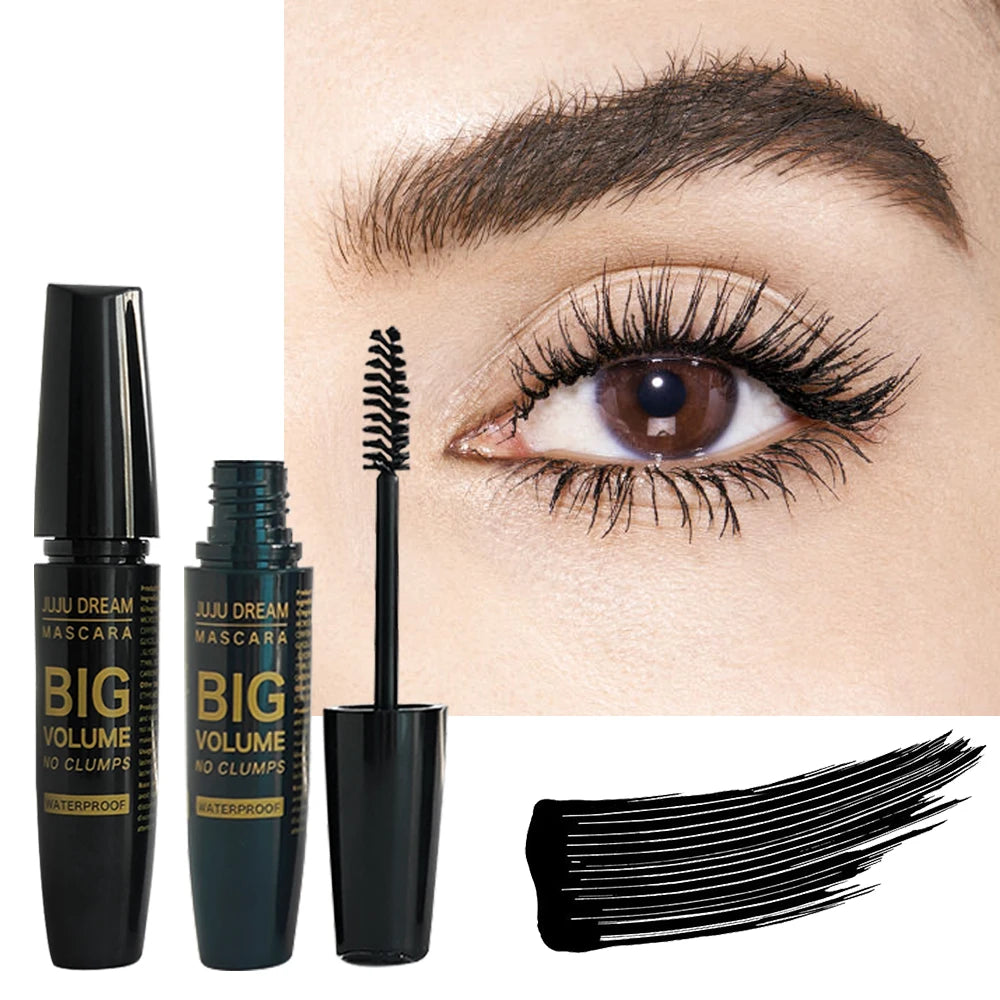 4D Black Mascara Thickening Lengthening Waterproof Fiber Mascara Long Lasting Eyelash Makeup Waterproof Liquid Fiber Mascara mbzr