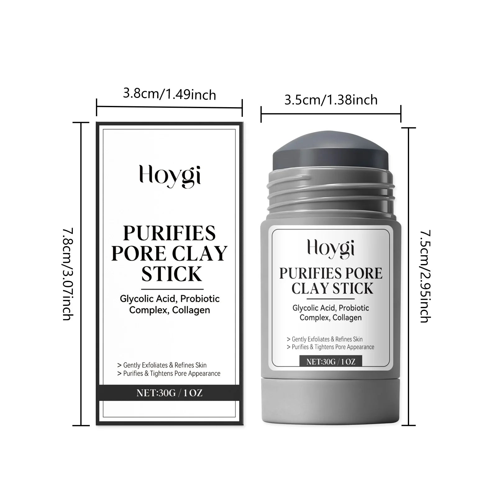 30G Face Clay Mask Gentle Purifing Pores Oil Control Enhance Smoothness Refreshing Hydrating No-tight Facial Clay Mask Stick mbzr