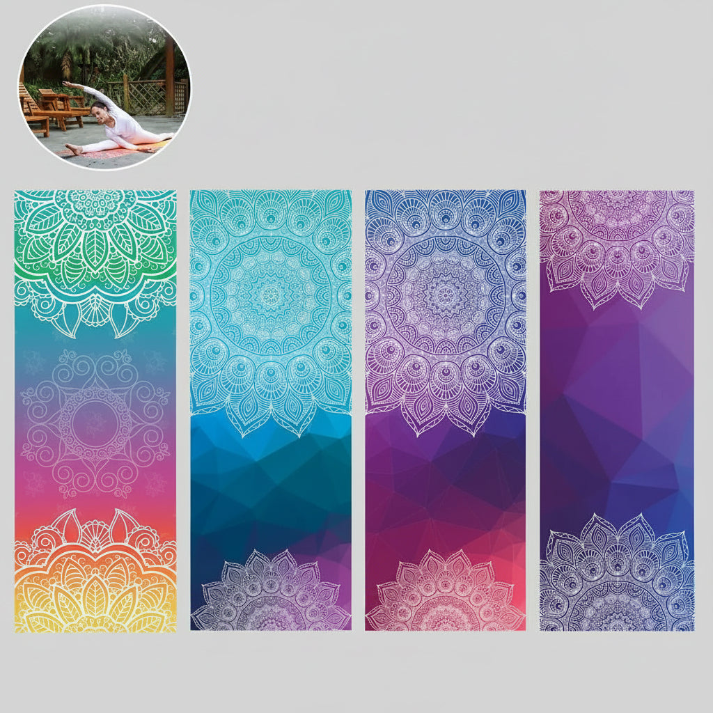 Classic Mandola Yoga Towel Mat Diamond Texture Non-slip Pilates Fitness Cover mbzr