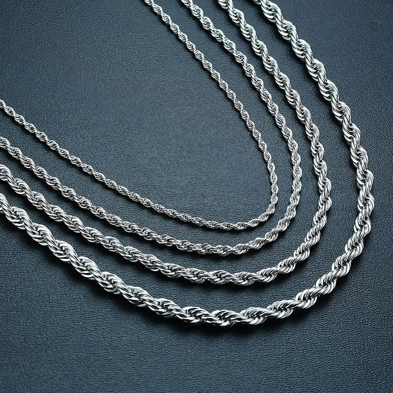 Vnox Basic Chain Necklaces for Men Never Fade Tone Stainless Steel Rolo Box Snake Chains Necklace 18-24 inch