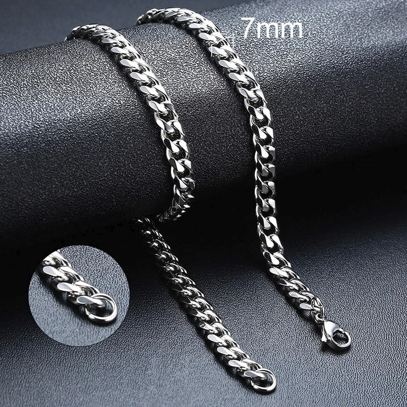 Vnox Cuban Chain Necklace Basic Stainless Steel Curb Link Chain Chokers,Vintage Gold Color Solid Metal Collar