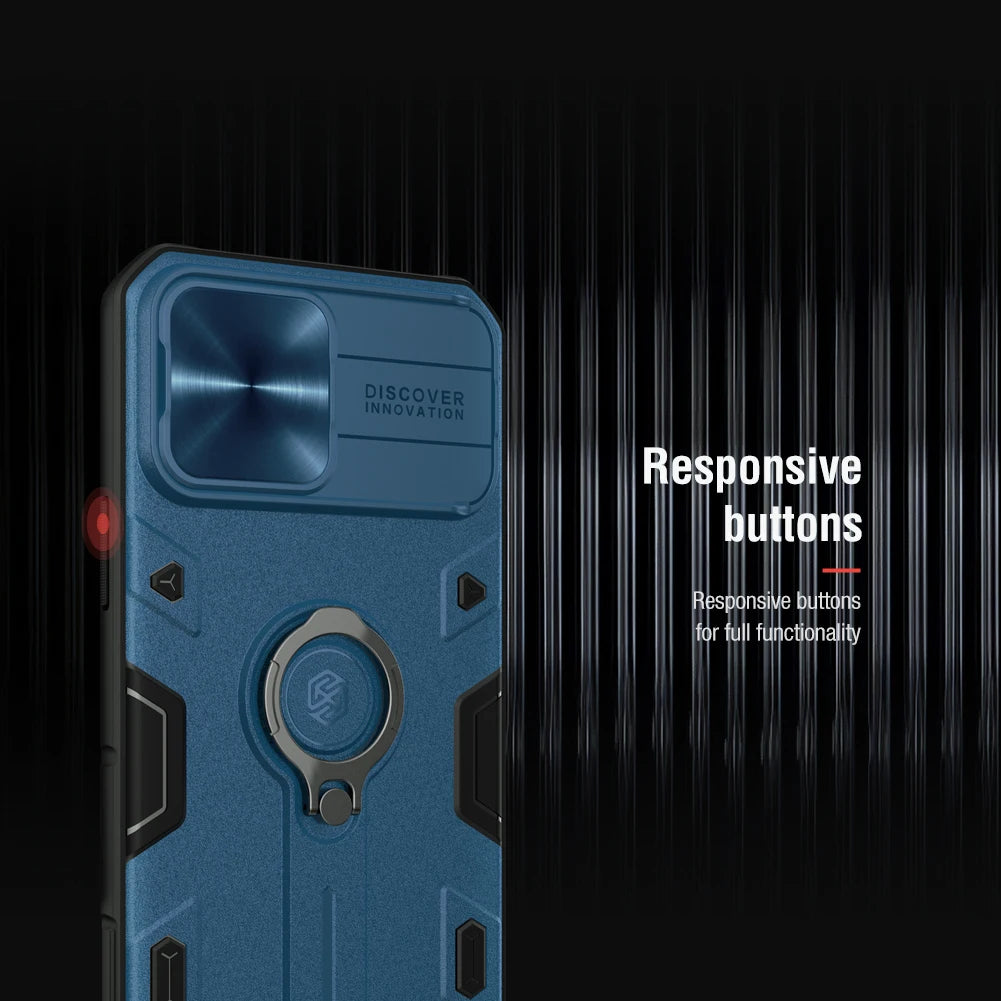 NILLKIN for iPhone 13 Pro Max Case for iPhone 13 Mini Case with Ring stand Case Camera Protection Slide cover