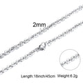Vnox Basic Chain Necklaces for Men Never Fade Tone Stainless Steel Rolo Box Snake Chains Necklace 18-24 inch