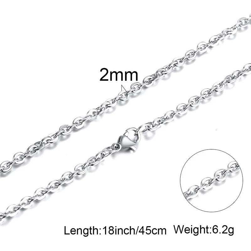 Vnox Basic Chain Necklaces for Men Never Fade Tone Stainless Steel Rolo Box Snake Chains Necklace 18-24 inch