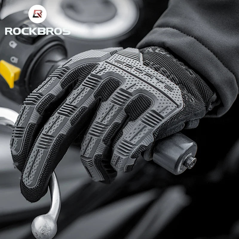 ROCKBROS Cycling Gloves Thermal Autumn Winter Gloves Windproof SBR Touch Screen Bike Gloves Full Finger Shockproof Sport Gloves mbzr