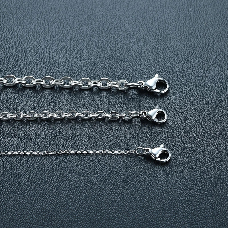 Vnox Basic Chain Necklaces for Men Never Fade Tone Stainless Steel Rolo Box Snake Chains Necklace 18-24 inch