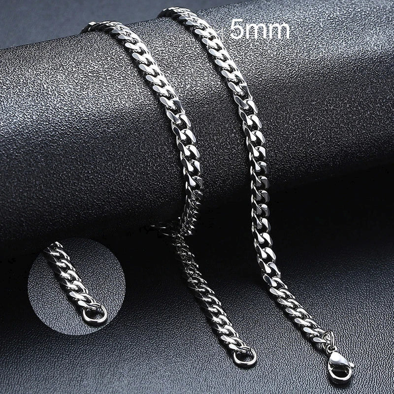 Vnox Cuban Chain Necklace Basic Stainless Steel Curb Link Chain Chokers,Vintage Gold Color Solid Metal Collar