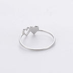 COOLTIME Initial Letter Ring for Women Stainless Steel A-Z Alphabet Double Heart Rings Simple Wedding Cheap Gift For Lover