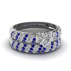 Fashion Jewelry Couple Ring Simple Stainless Steel Men Ring Elegant Blue/White Heart Zircon Women Rings Set Engagement Gift