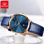 OLEVS Women Watch Red  Casual Leather Ladies Watches Luxury Quartz Female Wristwatches Brand Clock Ultra Thin Surface 6.5MM5869 mbzr
