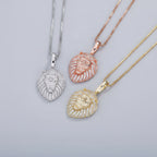 JINAO New 100% 925 Sterling Silver Lion Pendant High Quality CZ Women's Necklace Hip Hop Fashion Delicate Jewelry For Gift mbzr