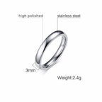 Vnox 3mm Thin Stainless Steel Wedding Rings for Women Men Never Fade Engagement Bands CZ Stone Solitaire Ring