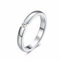 Vnox 3mm Thin Stainless Steel Wedding Rings for Women Men Never Fade Engagement Bands CZ Stone Solitaire Ring