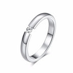 Vnox 3mm Thin Stainless Steel Wedding Rings for Women Men Never Fade Engagement Bands CZ Stone Solitaire Ring