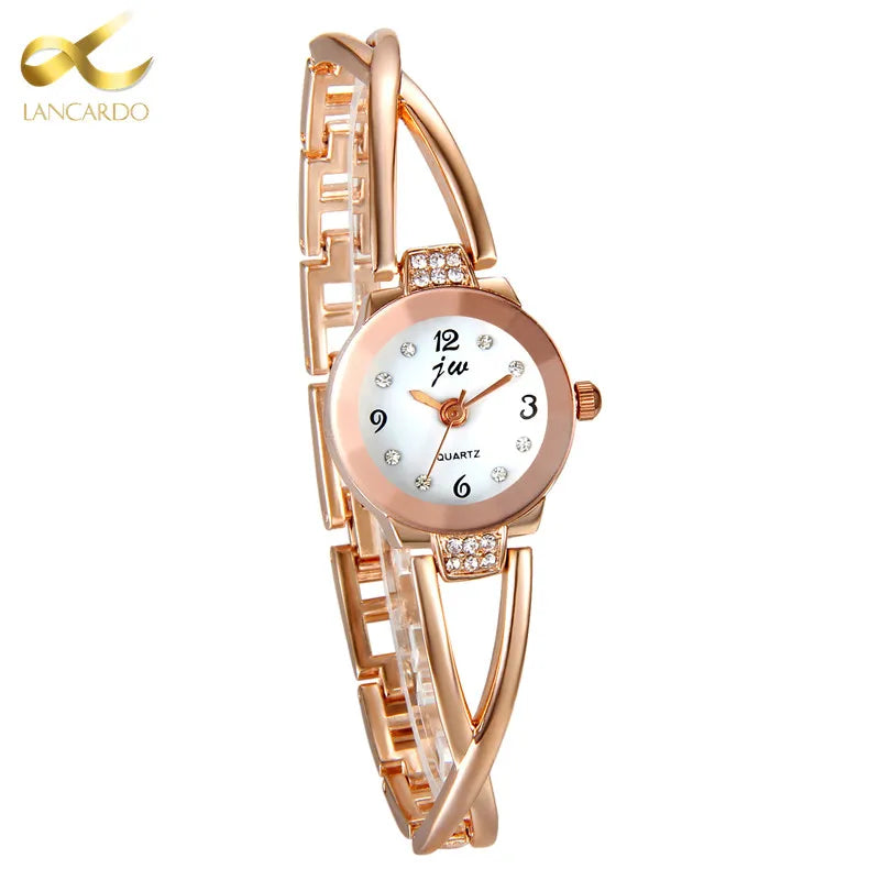 Lancardo Bracelet Watches For Lady Fashion Dress Chain Style Jewelry With Rhinestone Quartz Women Watch Relogio Feminino