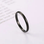 Vnox 2mm Thin Rings For Women Girl Solid Stainless Steel Minimalist Ring Set Elegant Party Tail Ring Extra Small Size #3- #10