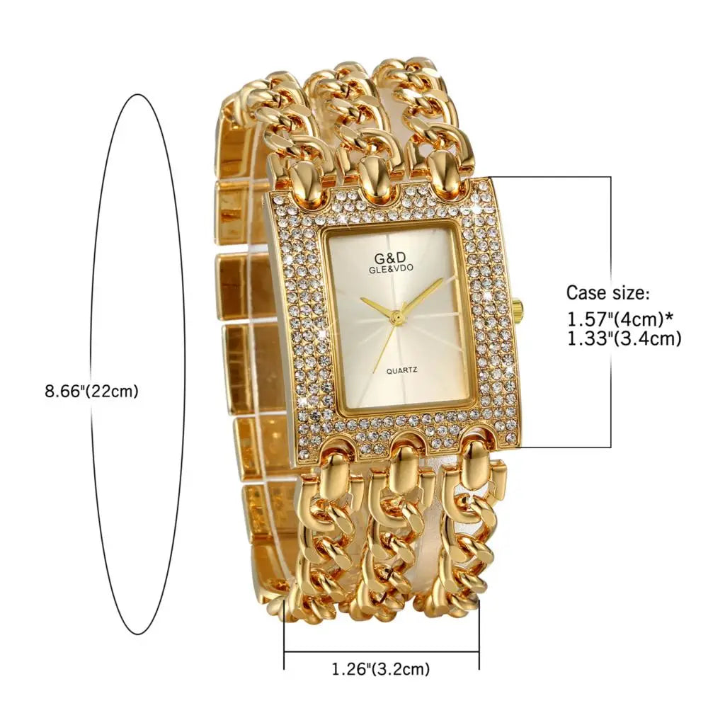 LANCARDO Luxury Women's Quartz Watch Gold Silver Strap Fashion Wristwatch mbzr
