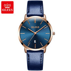 OLEVS Women Watch Red  Casual Leather Ladies Watches Luxury Quartz Female Wristwatches Brand Clock Ultra Thin Surface 6.5MM5869 mbzr