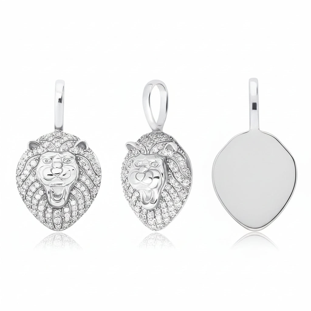 JINAO New 100% 925 Sterling Silver Lion Pendant High Quality CZ Women's Necklace Hip Hop Fashion Delicate Jewelry For Gift mbzr