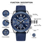 SAPPHERO Men's Chronograph Watch High Precision Quartz Movement Stainless Steel Wristwatch Dial Date Display 50M Waterproof Luxury Sport Watch Luminous Hands Classic Analog Business Casual Timepiece Elegant Design Gift for Me mbzr