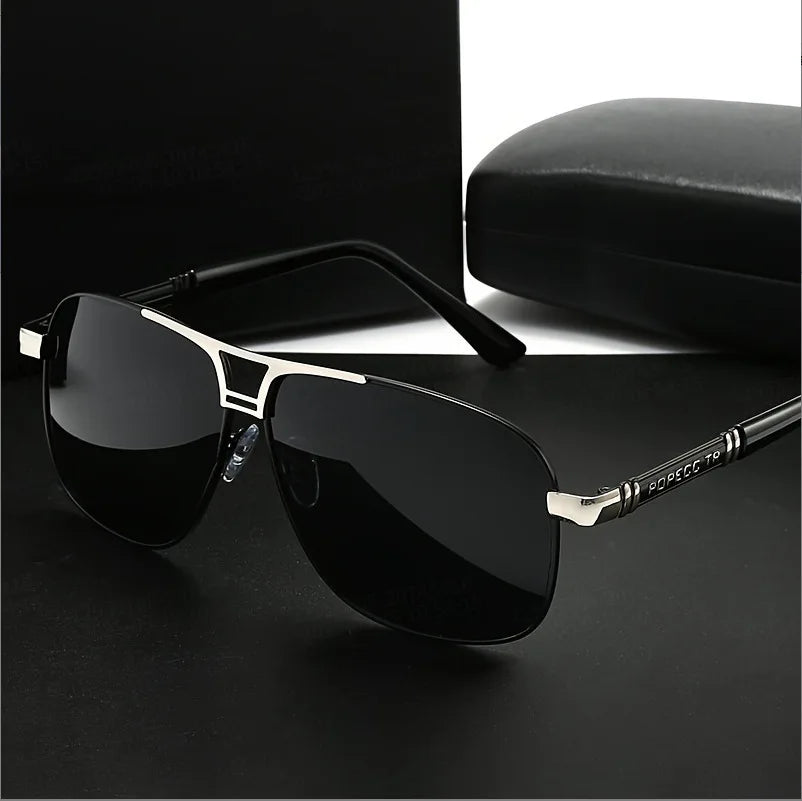 Premium cross-border fashion dual-purpose day and night UV protection glasses trendy new sunglasses 2025 sense men's sunglasses