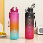 Large-Capacity 800ml Sports Water Bottle with Straw & Scale for Outdoor Fitness Camping Travel Car Bicycle mbzr