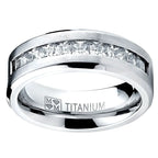Hot Selling Silver Plated Stainless Steel Rings For Men Square Cubic Zircon Ring Jewelry Accessories Wholesale Size 7-13