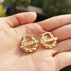 Personalized Mini Name Earring Custom Leter Hoop Earring 25mm Gold Stainless Steel Child Jewelry For Kids Women Birthday Girls