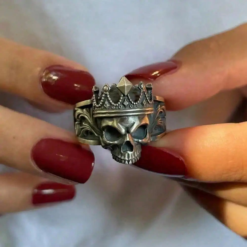 Bold Statement Skull Ring For Men - Solid Steel Vintage Design, Gothic Motorcycle & Punk Rock Jewelry