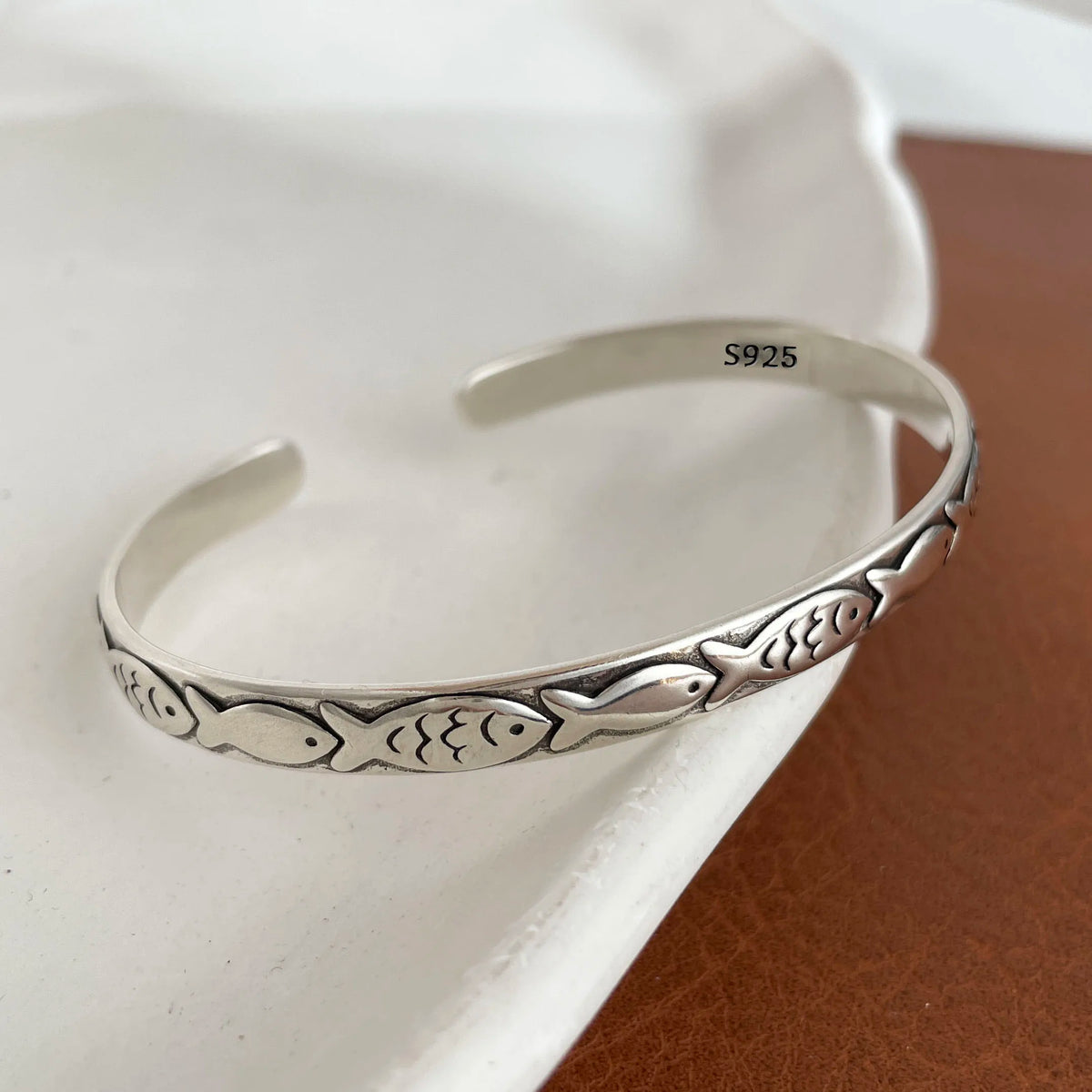 Chain and Link Bracelets Vintage Handmade Simple Retro Black Stone 925 Silver