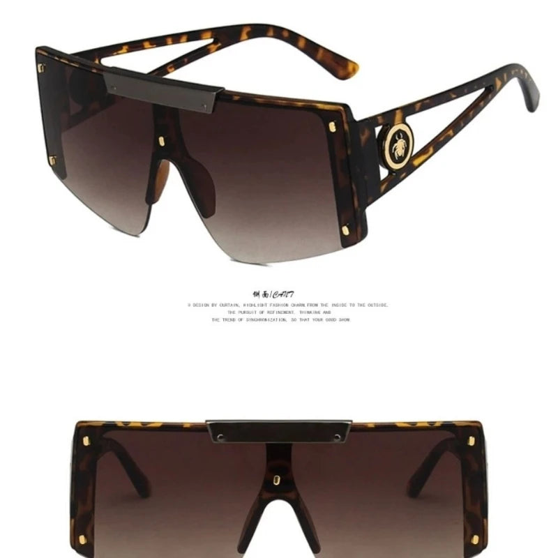 Integrated Sunglasses 2026 New Fashionable Sunglasses Trendy Large Frame Hollow Sunglasses for Men and Women mbzr