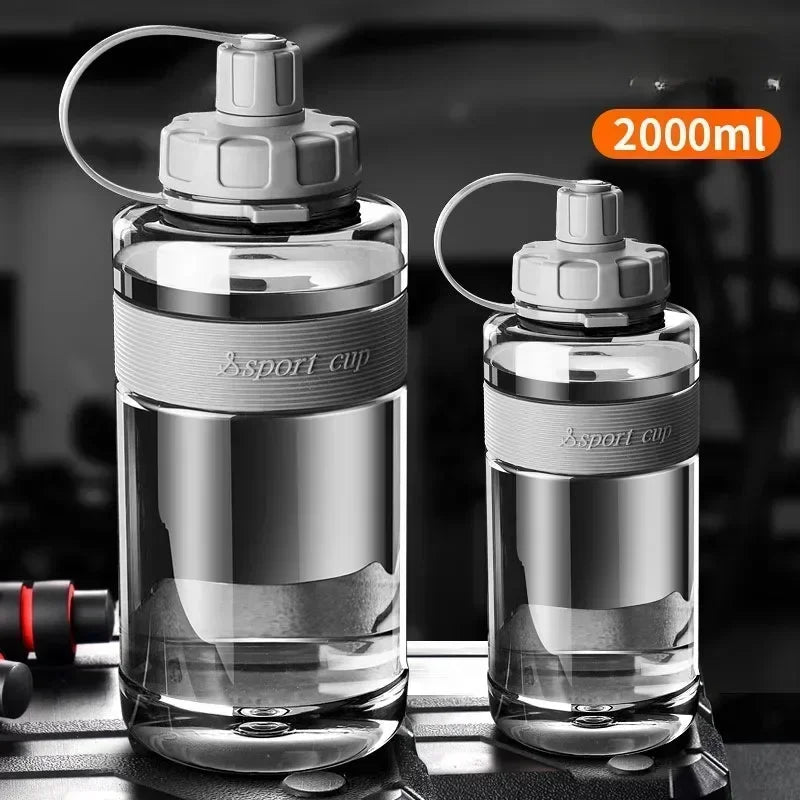 2 Liter Big Water Bottle With Straw 2L/1.5L/1L Large Capacity School Gym Sports Drinking Bottles Fitness botella de agua 물병 mbzr