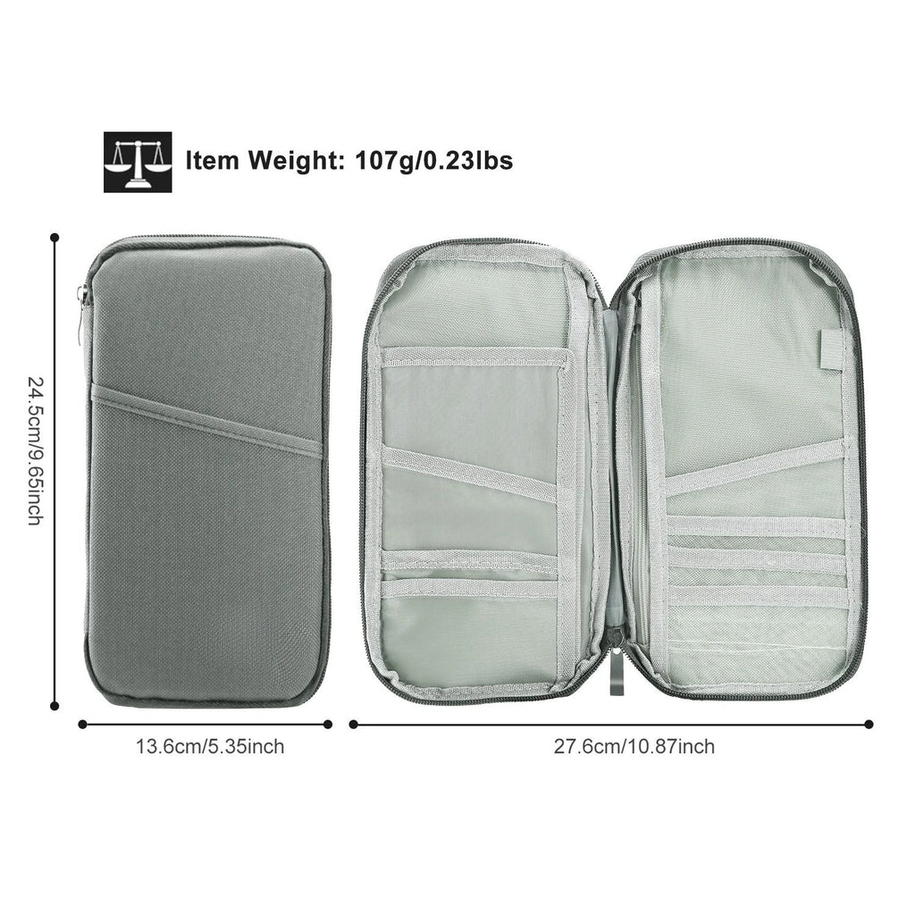 Travel Passport Wallet 12Cells Ticket ID Credit Card Holder Water Repellent Documents Phone Organizer mbzr