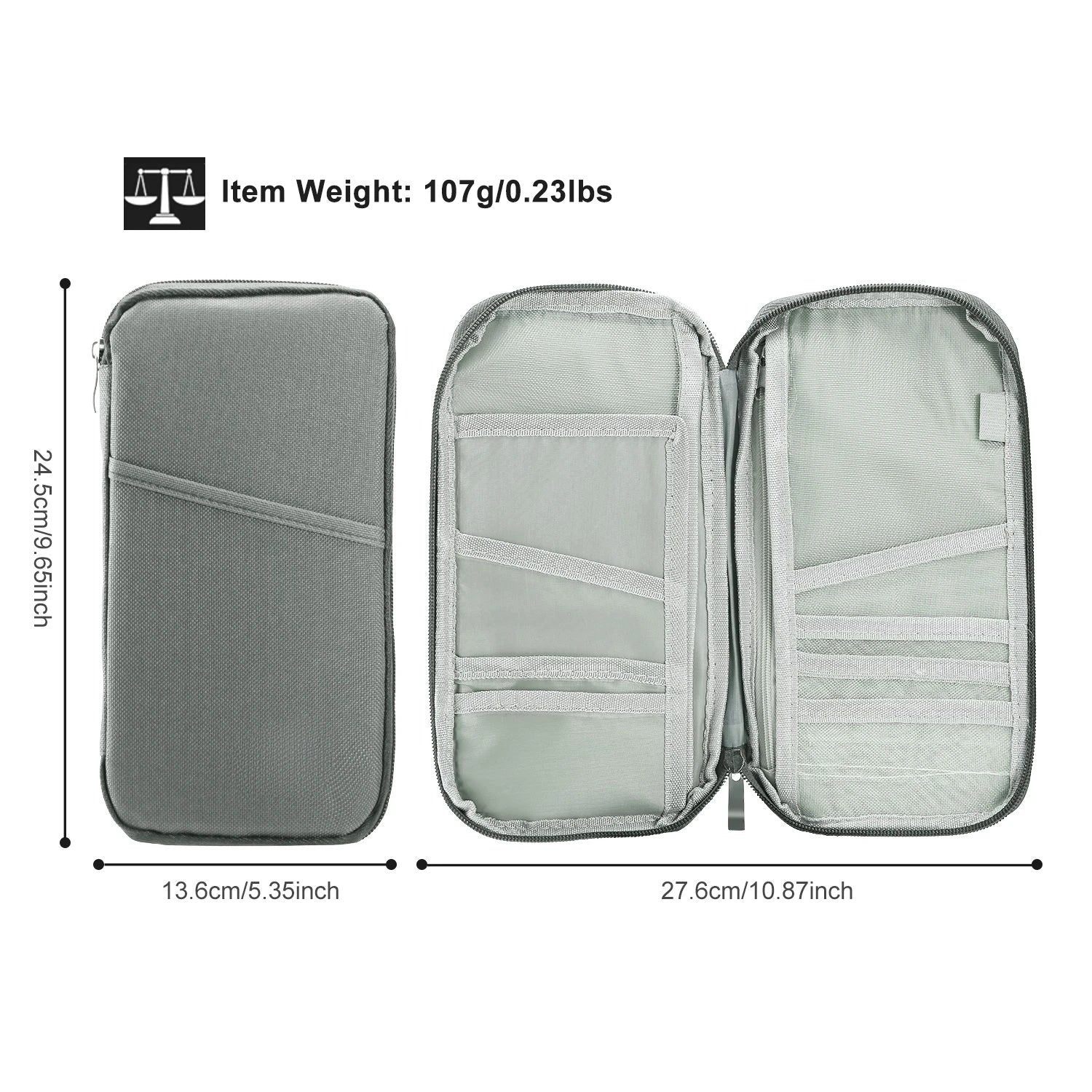 Travel Passport Wallet 12Cells Ticket ID Credit Card Holder Water Repellent Documents Phone Organizer mbzr