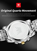 Quartz Watch Flywheel Skeleton Chronograph Moon Phase Multifunctional OLEVS 2856 mbzr