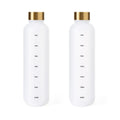 1000ML Bottle With Time Marker Motivational Reusable Fitness Sports Outdoors Travel Cycling Leakproof BPA Free Frosted Bottle mbzr