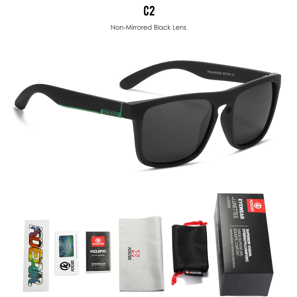 KDEAM Legend Square Sunglasses Polarized Lens Unisex for Outdoors with Brand Box