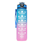 1L Water bottle 12 colors Leak Proof with Time Mark Drink and Straw Motivational Drinking Sports Water Bottle for Outdoor Hiking mbzr