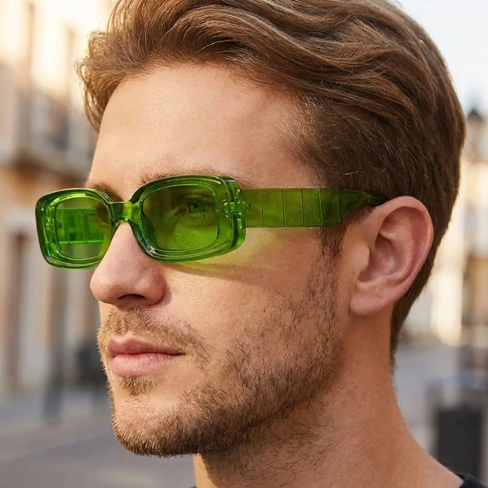 Trendy Hip Hop Small Square Sunglasses Candy Color Vintage Cool UV400 Protection Sun Glasses Fashion Traveling Eyeglasses Unisex For Women Men Outdoor Fishing